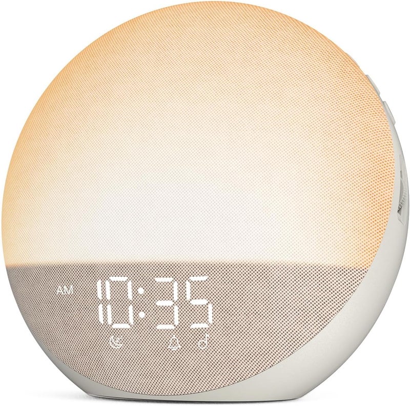 Odokee Sunrise Alarm Clock White Noise Machine: Natural Wake Up Light - Dimmable Clock with Bluetooth Speaker for Bedroom - 25 Sleep Sounds for Baby Adults Kids Putty - Image 1